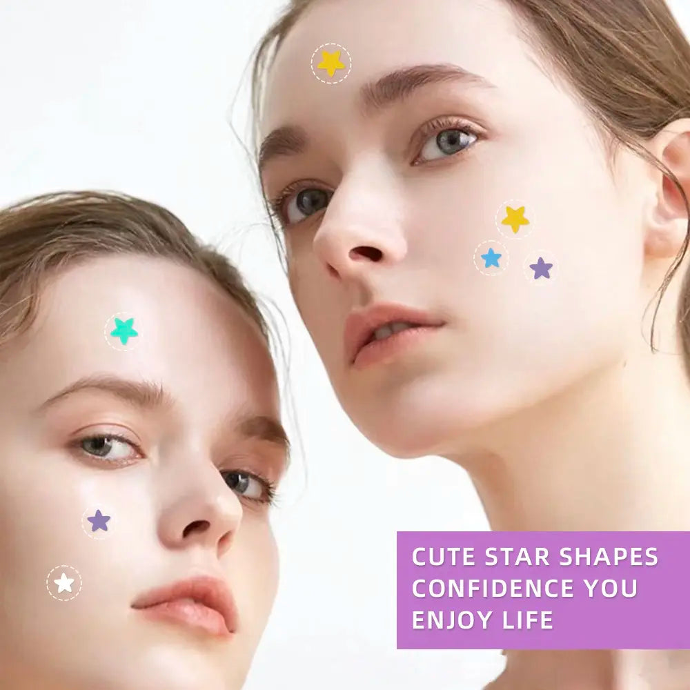 560 Pcs Star Acne Stickers, Comfortable Blemish Patch, Hydrocolloid Acne Patch, Portable Facial Care, Suitable for All Occasions, 7 Colors, Makeup Essential